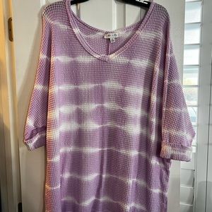 Purple and white tunic shirt